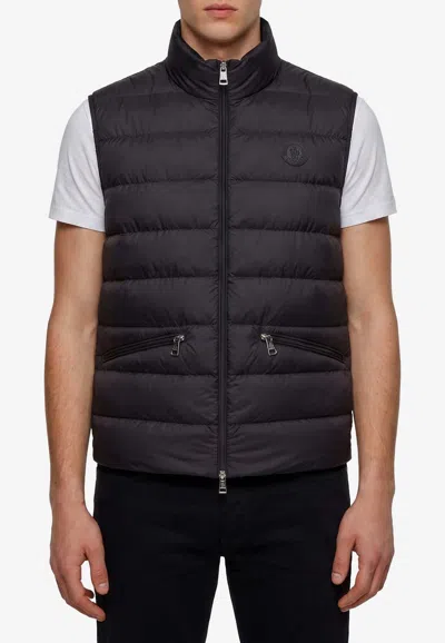 Moncler Treompan Black Padded Gilet In Polyester In Black