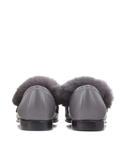 Shop Boyy Loafur Leather And Fur Loafer In Grey