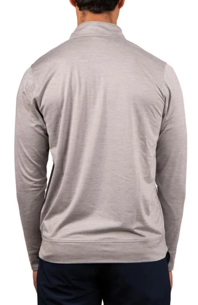 Tailorbyrd Solid Mesh Quarter Zip Sweater In Gray