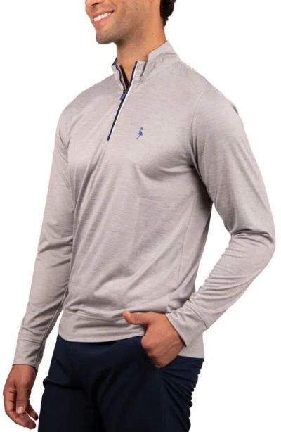 Tailorbyrd Solid Mesh Quarter Zip Sweater In Gray