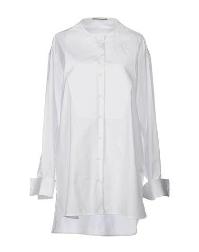 Shop Ermanno Scervino Solid Color Shirts & Blouses In White