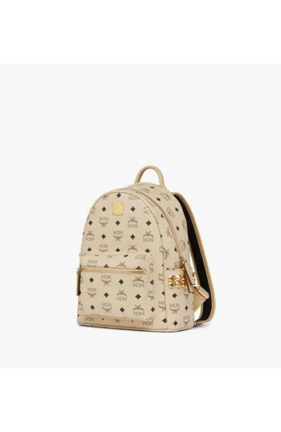Mcm Small Stark Side Studs Backpack In Beige