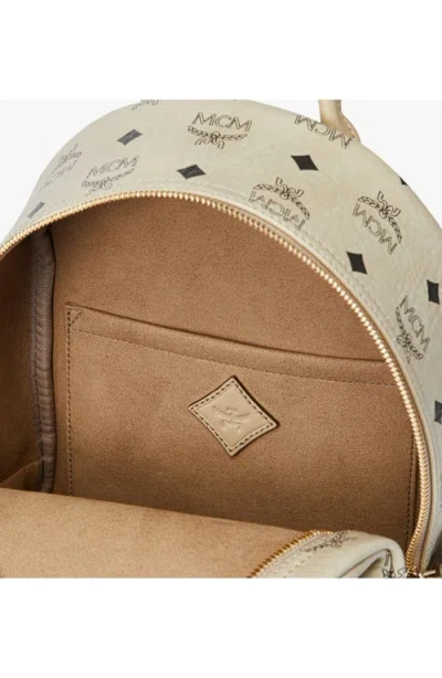 Mcm Small Stark Side Studs Backpack In Beige