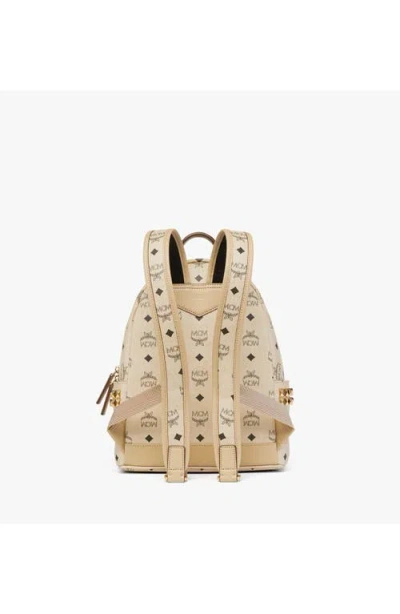 Mcm Small Stark Side Studs Backpack In Beige