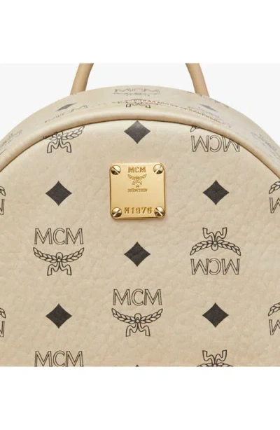 Mcm Small Stark Side Studs Backpack In Beige