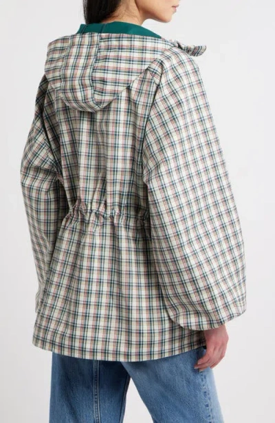 Damson Madder Womens Multi Liu Check-pattern Woven Raincoat In Gold