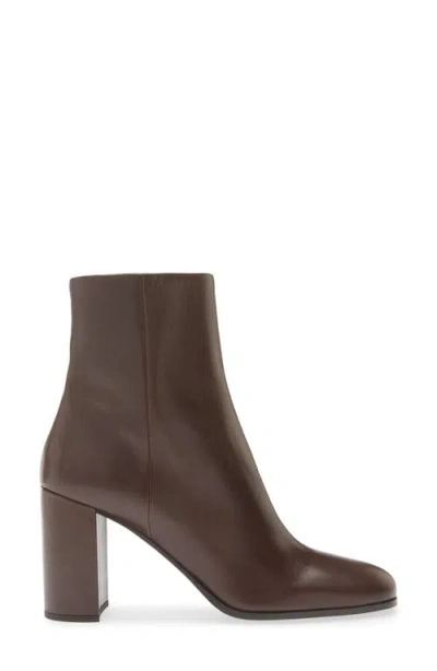 Prada Leather Bootie In Brown