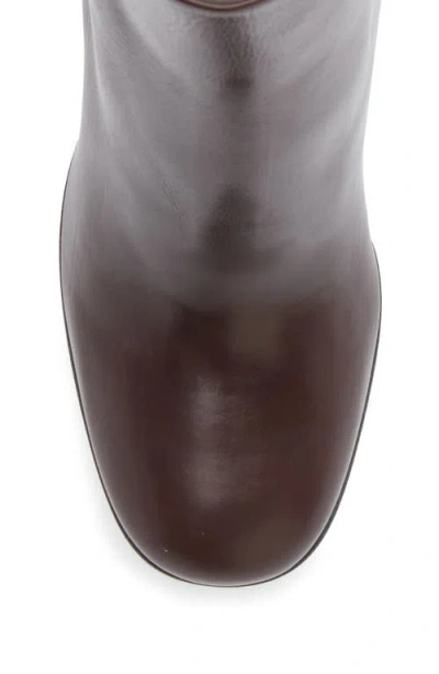 Prada Leather Bootie In Brown
