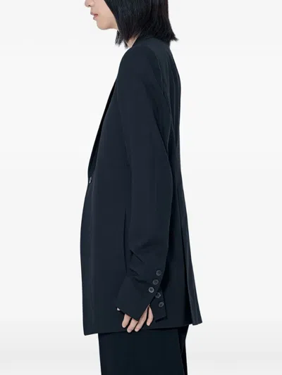 Rick Owens Single-breasted Buttoned Blazer In Black