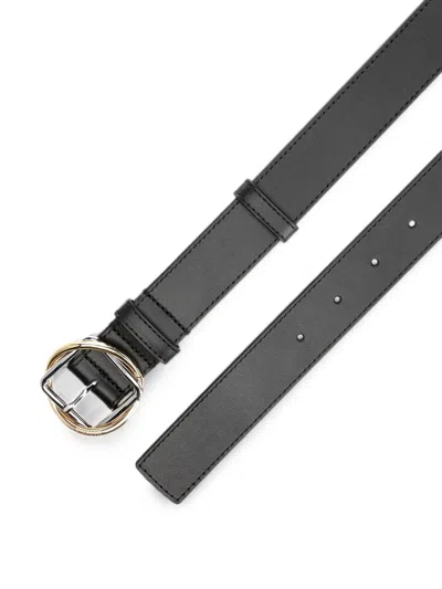 Jacquemus Salon Leather Belt Slim Adjustable Design In Black