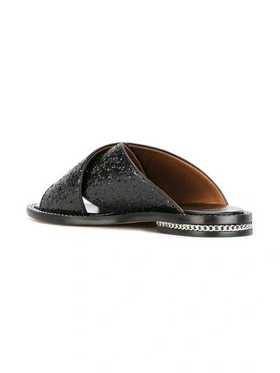 Shop Givenchy Sequin Chain Flat Sandal In Black