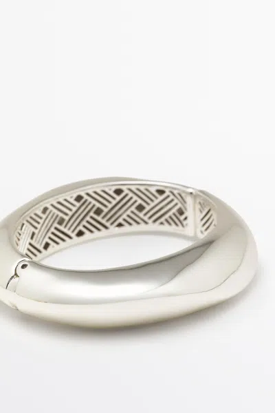 Massimo Dutti Smooth Hinged Bracelet In Silver