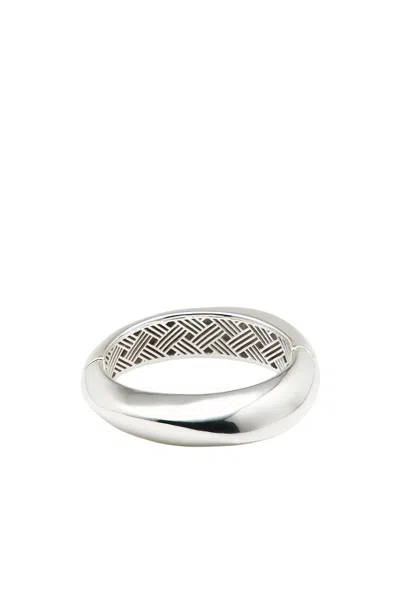 Massimo Dutti Smooth Hinged Bracelet In Silver
