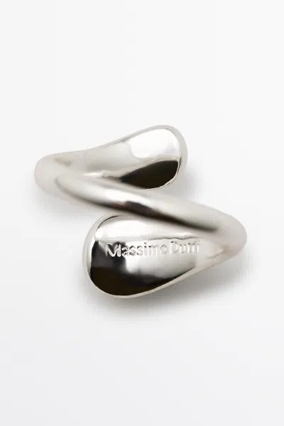 Massimo Dutti Double Teardrop Ring In Silver