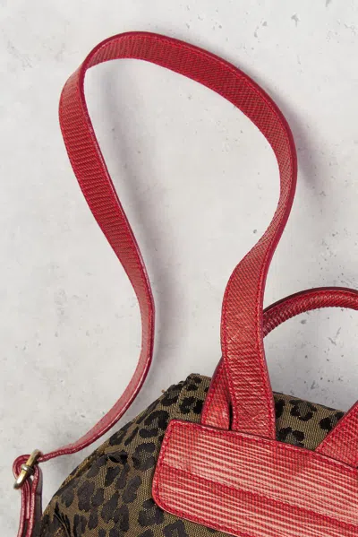 Pre-owned Fendi Leopard Backpack In Brown