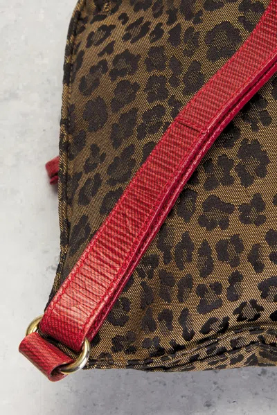 Pre-owned Fendi Leopard Backpack In Brown