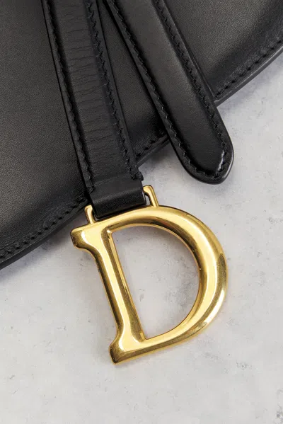 Pre-owned Dior Saddle Belt Bag In Black