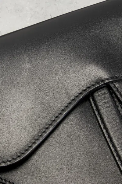 Pre-owned Dior Saddle Belt Bag In Black