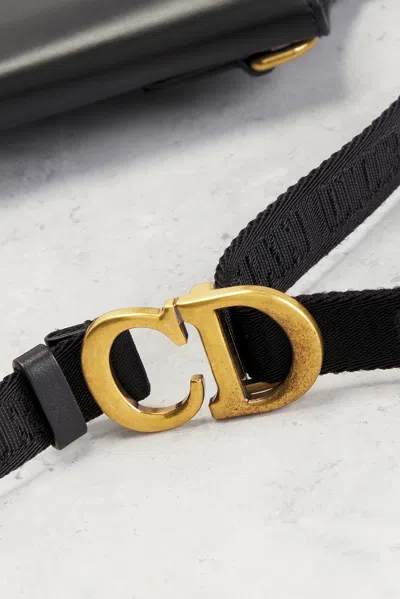 Pre-owned Dior Saddle Belt Bag In Black