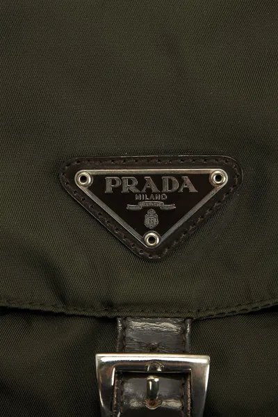 Pre-owned Prada Tessuto Backpack In Green