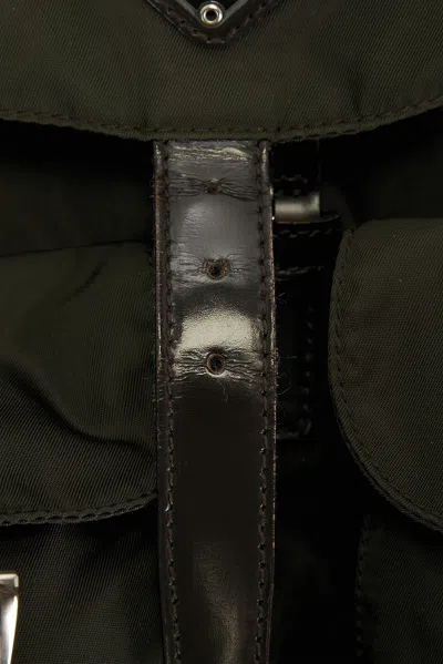 Pre-owned Prada Tessuto Backpack In Green