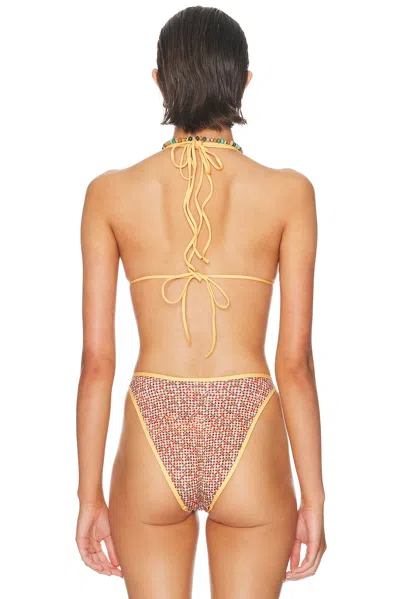 Heavy Manners Double String Bikini Top In Multi