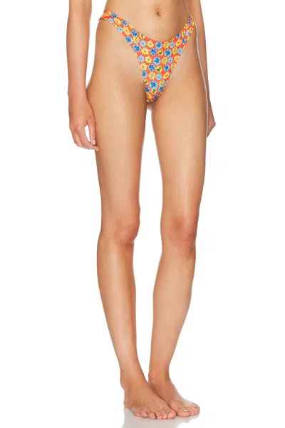 Heavy Manners High Cut Cheeky Bikini Bottom In Multi