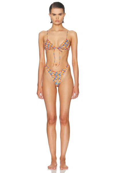 Heavy Manners High Cut Cheeky Bikini Bottom In Multi