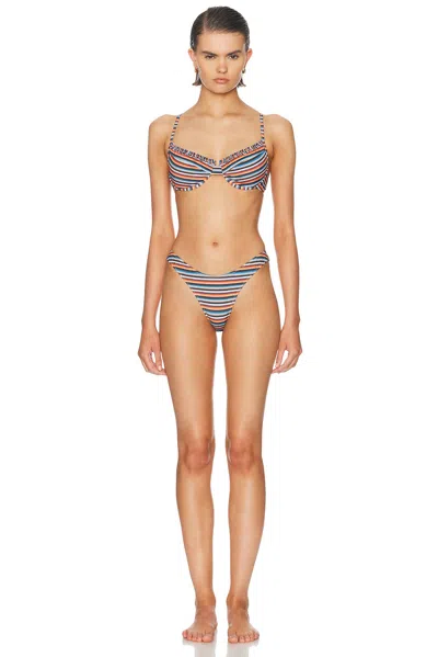 Heavy Manners High Cut Cheeky Bikini Bottom In Multi