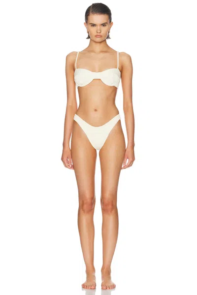 Haight Ribbed Leila Bikini Bottom In White