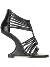 RICK OWENS STRAPPY WEDGE SANDALS,RP17S3843LTC11891173