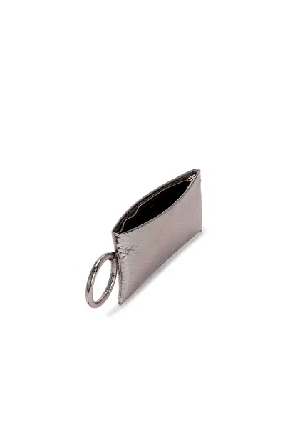 Tom Ford Laminated Printed Python Clutch In Silver