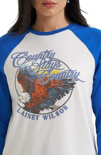 Wrangler X Lainey Wilson Eagle Graphic Raglan Tee In White