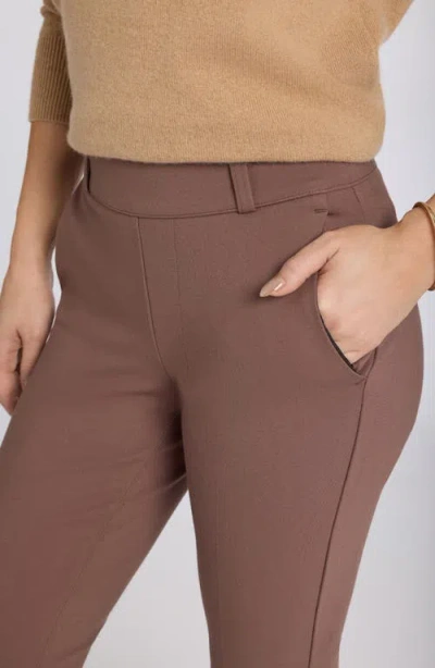 Nydj Pull-on Ankle Flare Pants In Brown