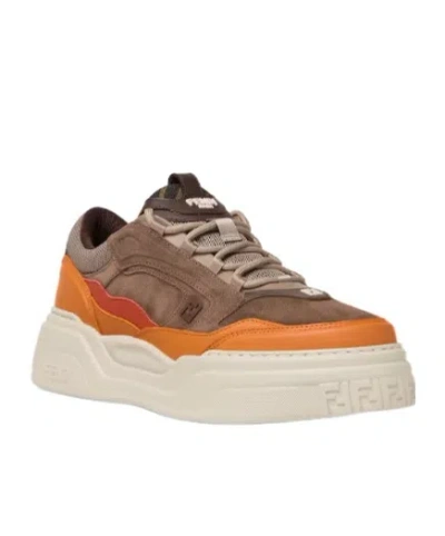 Fendi Force Ff-logo Sneakers In Brown