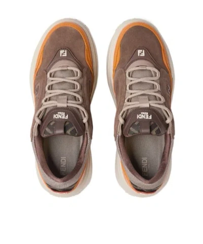 Fendi Force Ff-logo Sneakers In Brown