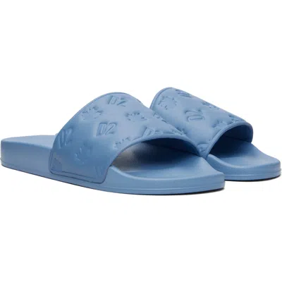 Dsquared2 Dsquared Men Light Blue Rubber Slippers In Blue