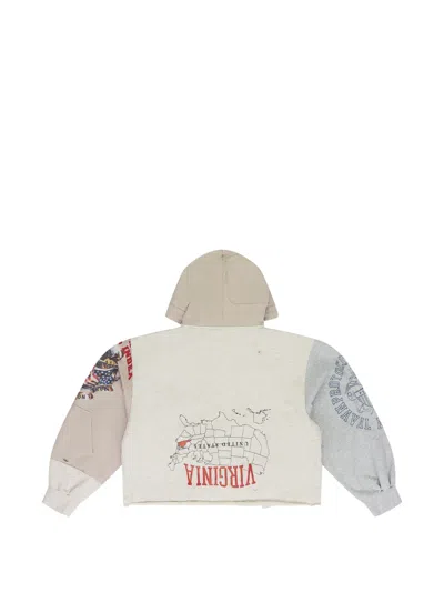 Protocol Index Patchwork Distressed Hoodie In Neutral