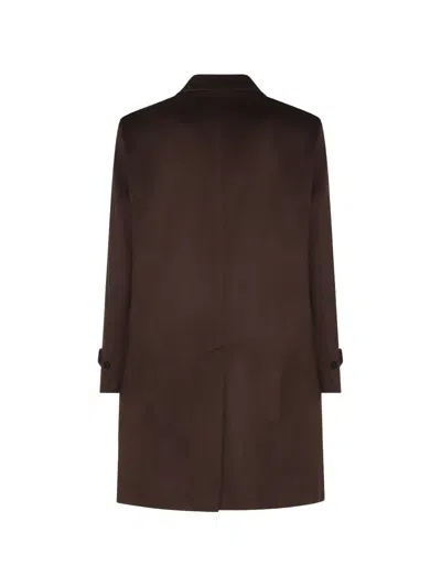 Lardini Button-cuff Single-breasted Coat In Brown