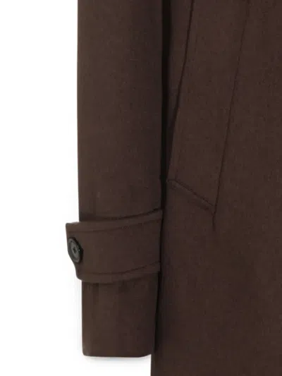 Lardini Button-cuff Single-breasted Coat In Brown