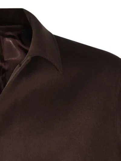 Lardini Button-cuff Single-breasted Coat In Brown
