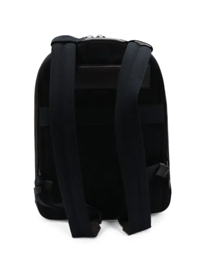 Montblanc Medium Cross-grain Leather Zip-pocket Backpack In Brown