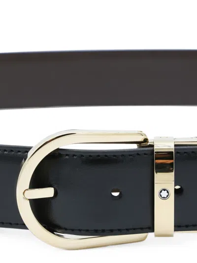 Montblanc Horseshoe-buckle Leather Belt In Multi