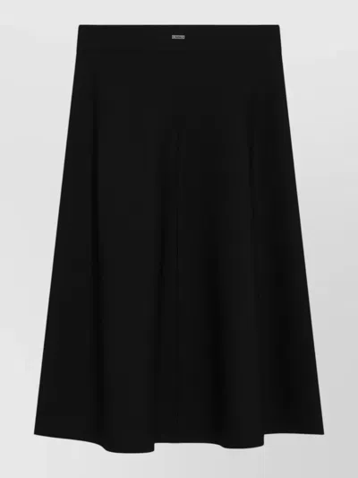 Max Mara Flared Skirt Smooth Texture Design In Black