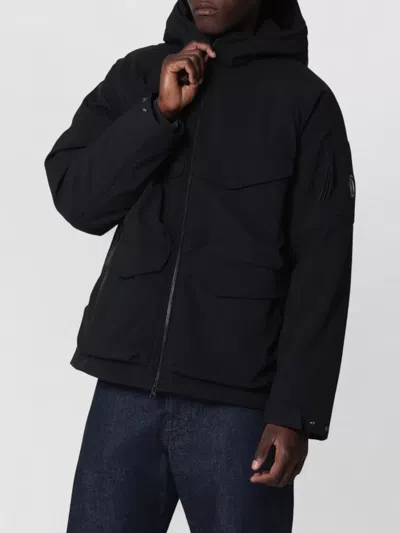 C.p. Company C.p.company Total Eclipse Shell Padded Hooded Lens Jacket In Black