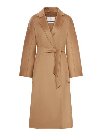 Max Mara Wool Wrap Coat In Brown