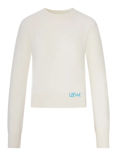 Loewe Wool Sweater In Nude & Neutrals