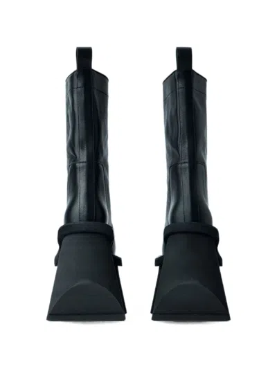 Rick Owens Factory Platform Pull-tab Boots In Black