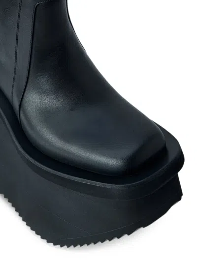Rick Owens Factory Platform Pull-tab Boots In Black