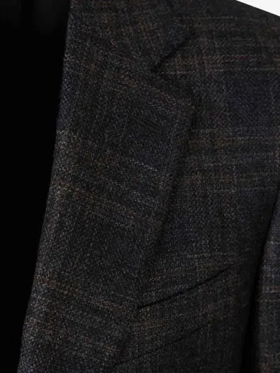 Canali Single-breasted Check-pattern Blazer In Gray